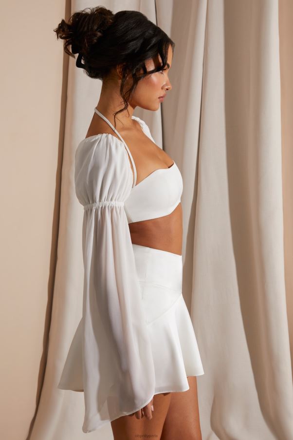 blanc Kateri - Brassière à manches longues bouffantes Z0R8H583 Oh Polly