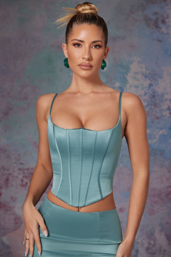 bleu sarcelle clair corset push up zella sur toute la longueur Z0R8H625 Oh Polly