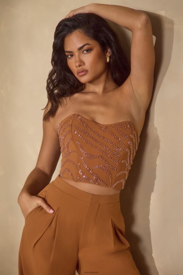 caramel haut corset bandeau orné mina Z0R8H602 Oh Polly