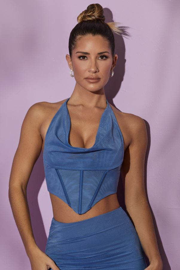 marine top dos nu à col bénitier saphir Z0R8H656 Oh Polly