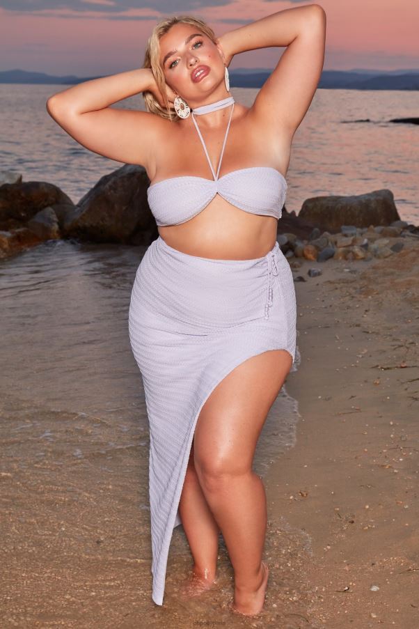 lilas haut court au crochet à col licou et lueur dorée Z0R8H691 Oh Polly