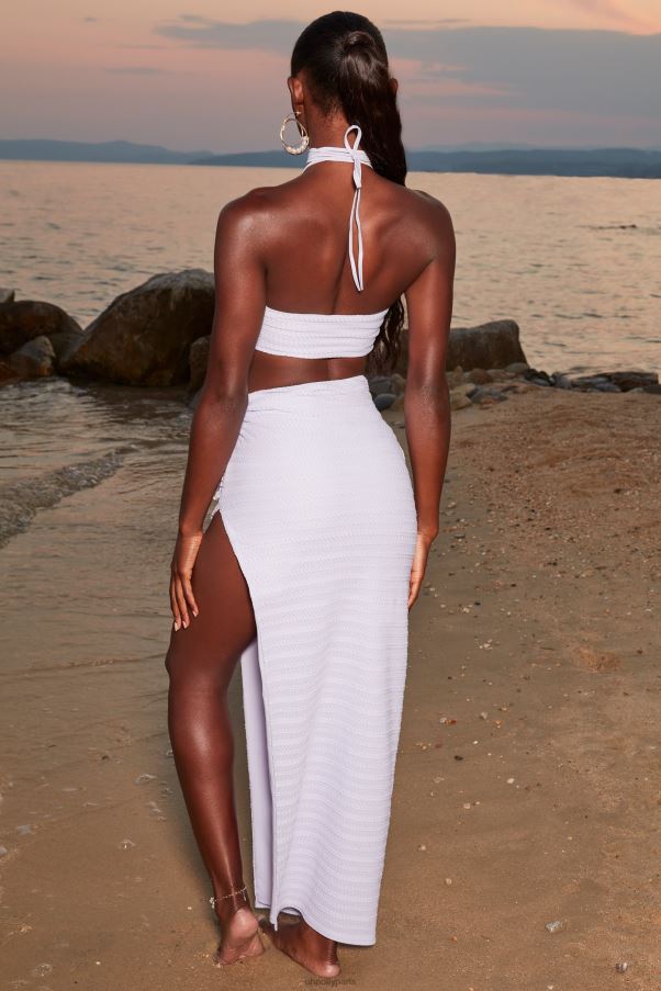 lilas haut court au crochet à col licou et lueur dorée Z0R8H691 Oh Polly