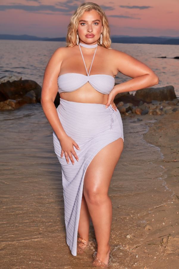 lilas haut court au crochet à col licou et lueur dorée Z0R8H691 Oh Polly