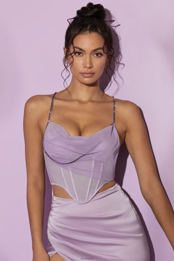 lilas haut court corset à col bénitier lolite Z0R8H636 Oh Polly