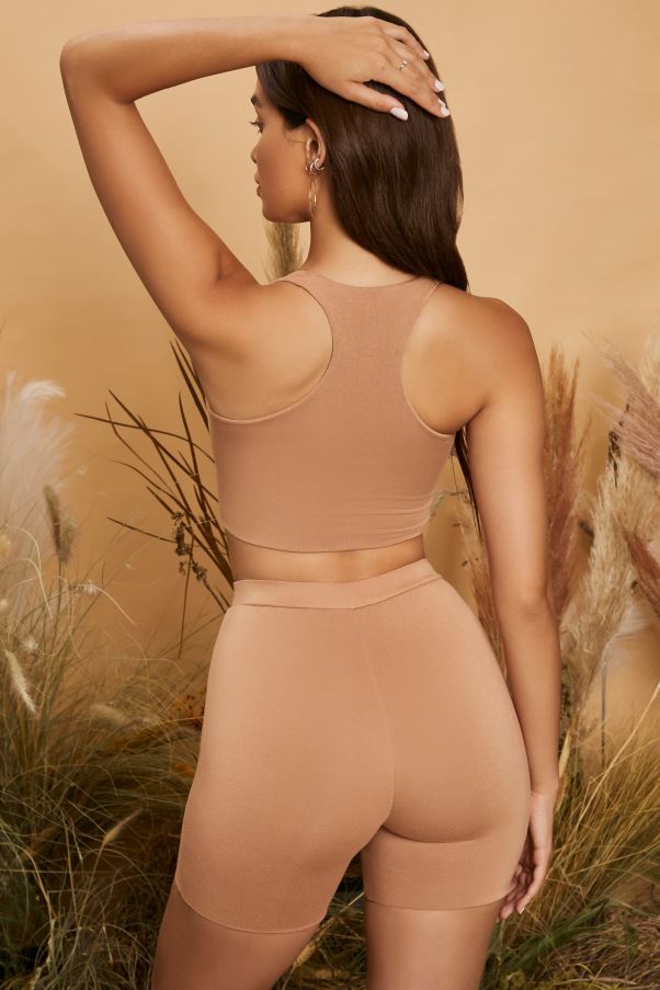 moka crop top à col carré juste et carré Z0R8H695 Oh Polly