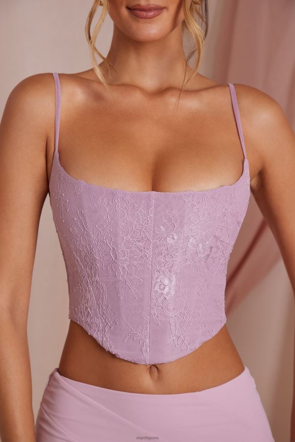 rose poussiéreux top court corset en dentelle lena Z0R8H593 Oh Polly