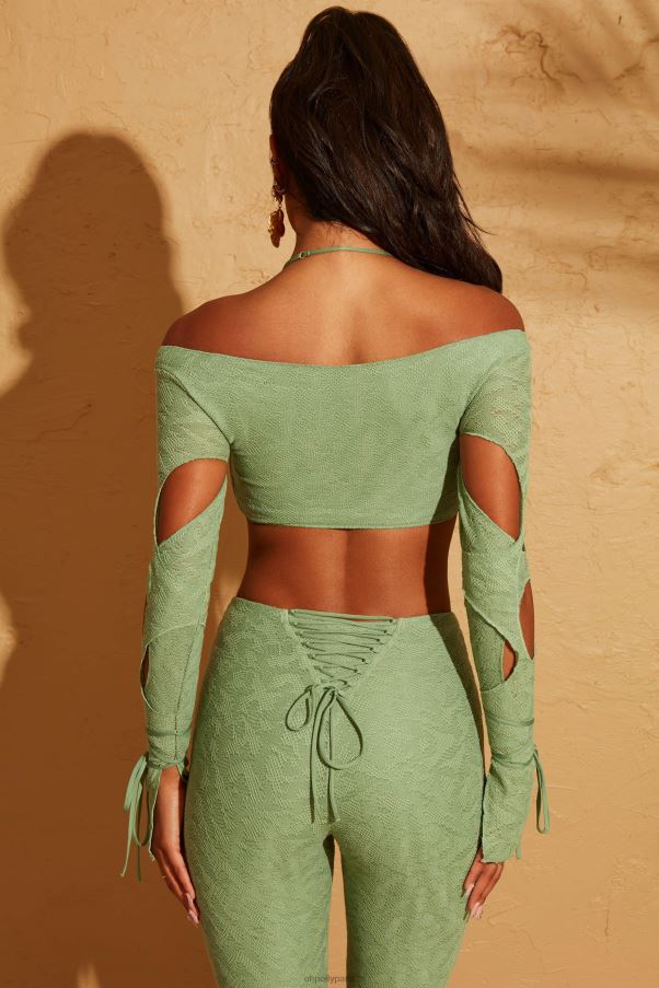 vert ce crop top découpé Z0R8H653 Oh Polly