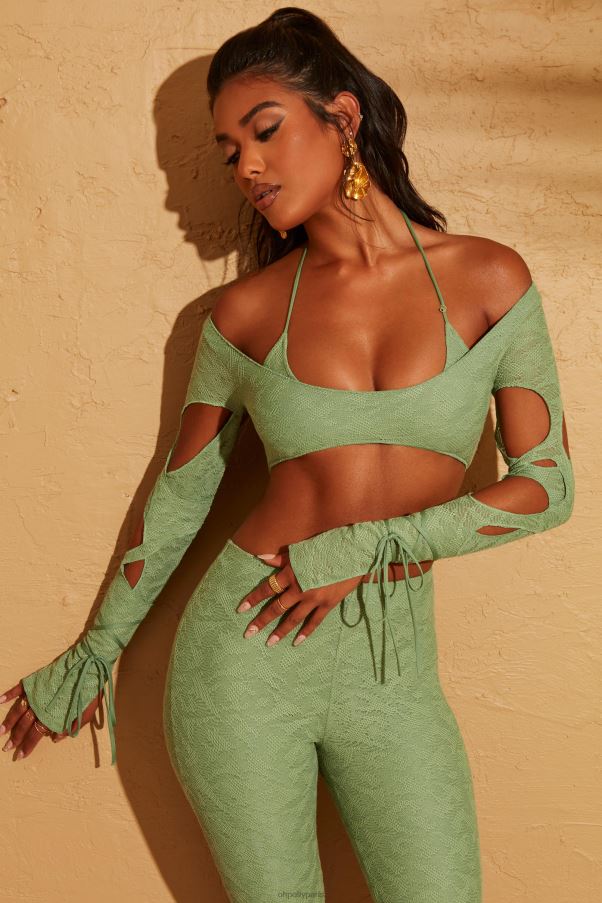vert ce crop top découpé Z0R8H653 Oh Polly