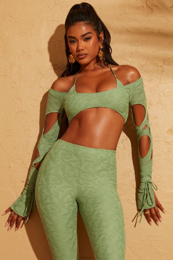 vert ce crop top découpé Z0R8H653 Oh Polly