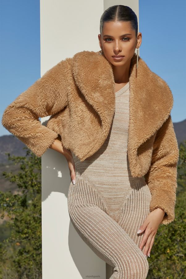 bronzer veste teddy courte à col oversize Z0R8H828 Oh Polly