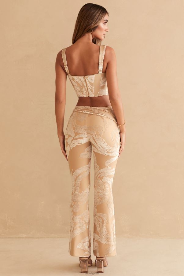 imprimé beige Defne - Pantalon bootleg à détail anneau Z0R8H832 Oh Polly