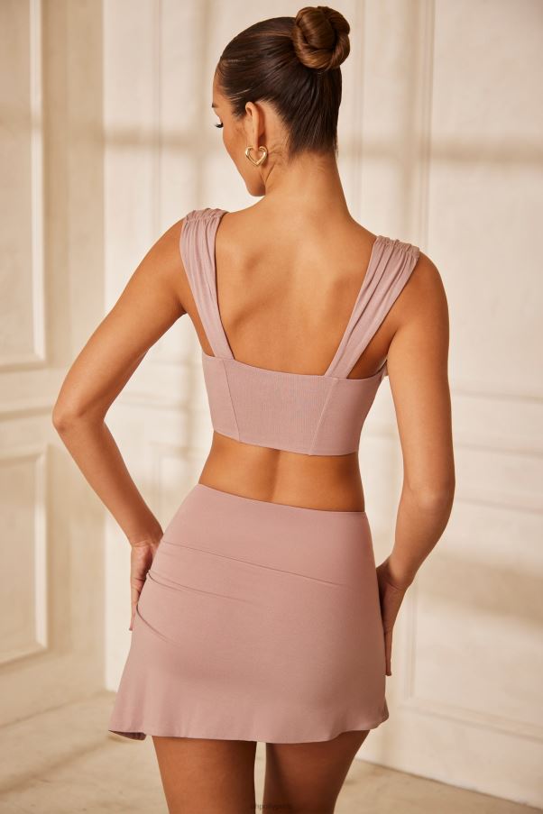 mauve mini-jupe asymétrique à cordon de serrage cara Z0R8H778 Oh Polly
