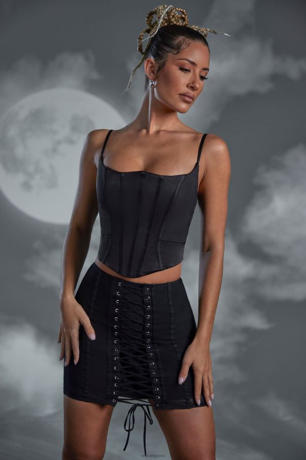 noir asra mini jupe à lacets Z0R8H810 Oh Polly