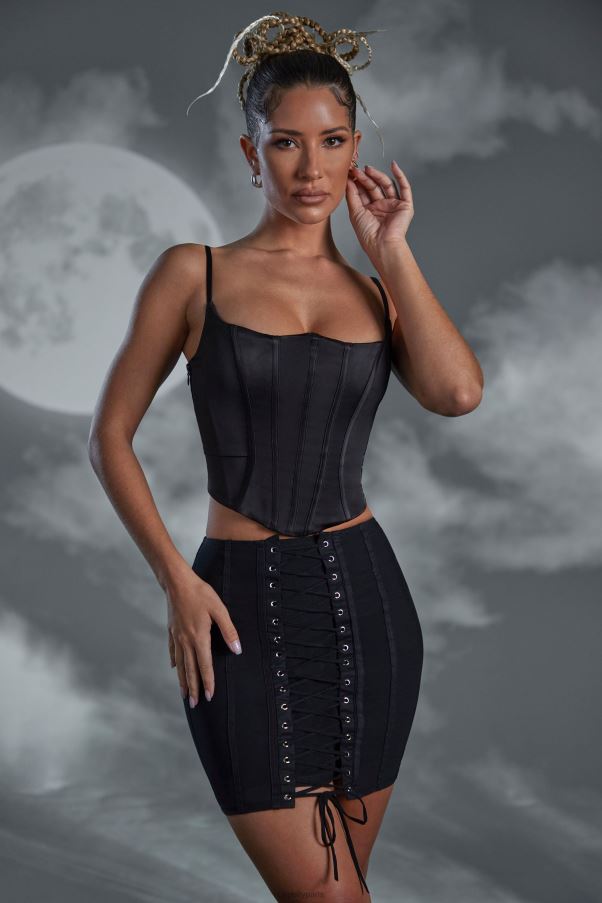 noir asra mini jupe à lacets Z0R8H810 Oh Polly