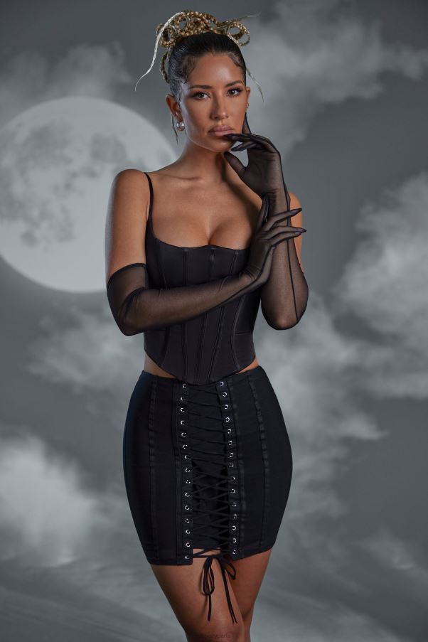 noir asra mini jupe à lacets Z0R8H810 Oh Polly