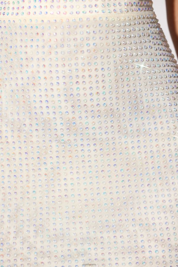 Ivoire robe courte corset ornée ines Z0R8H26 Oh Polly