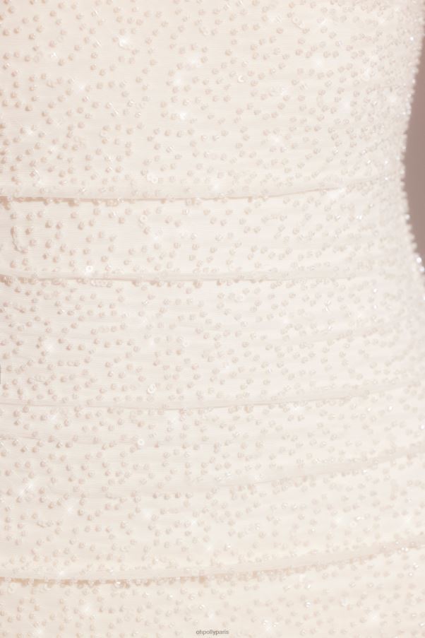 blanc Ferrara - Robe courte ornée à manches longues et col bénitier Z0R8H13 Oh Polly