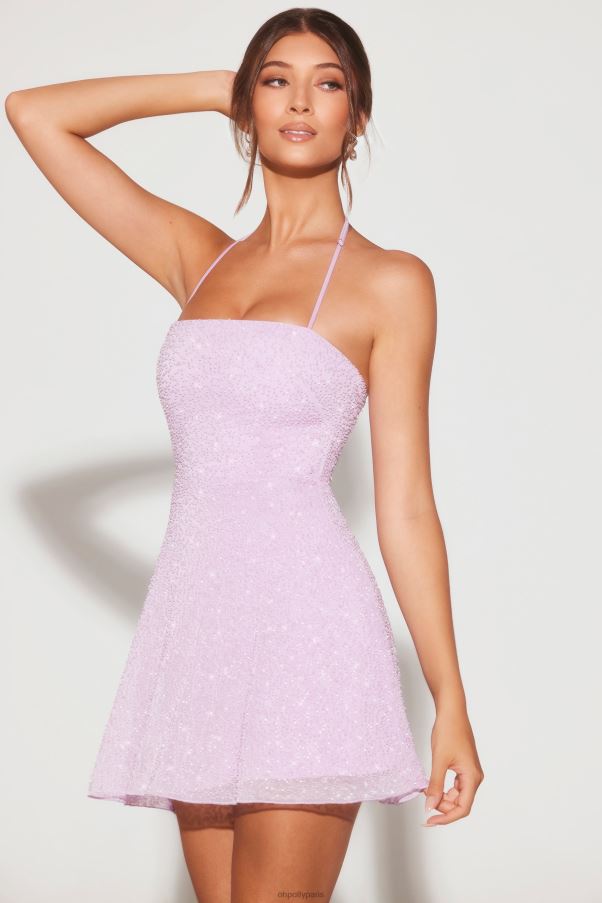 lilas robe courte trapèze multi-usages ornée de salerno Z0R8H9 Oh Polly