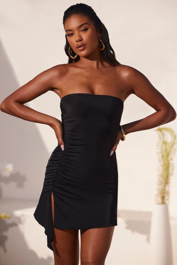 noir girasol - robe courte bandeau fendue à fronces Z0R8H22 Oh Polly