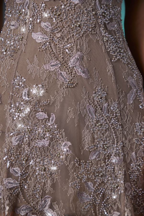 taupe robe courte en dentelle ornée lalita Z0R8H275 Oh Polly