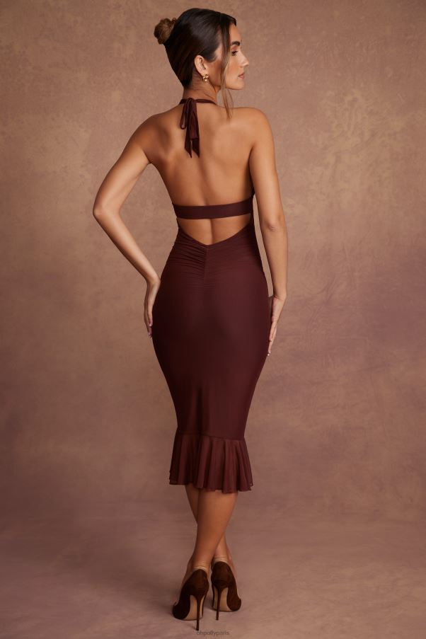 brun Rosalia plongée profonde midaxi Z0R8H77 Oh Polly