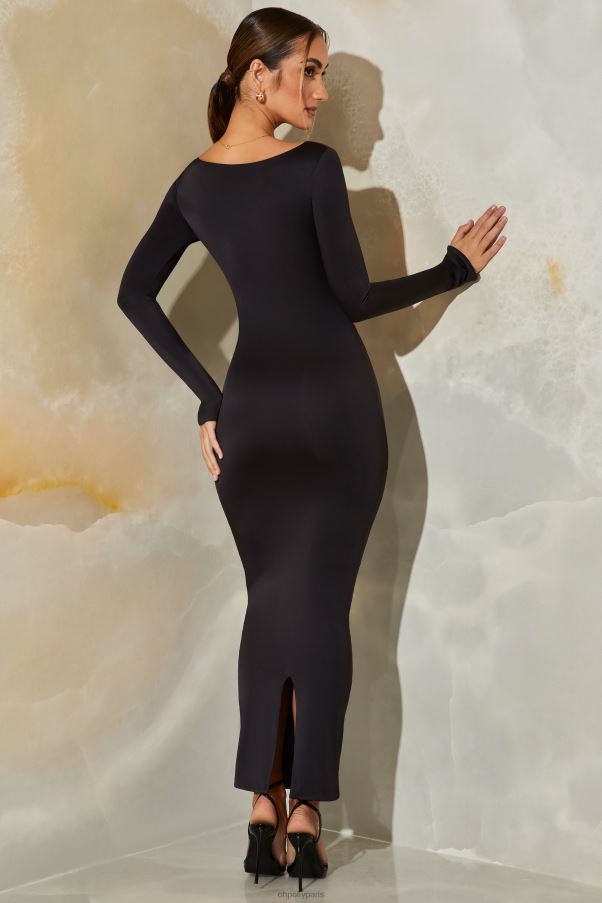 noir Kismet - Robe longue découpée à manches longues Z0R8H326 Oh Polly