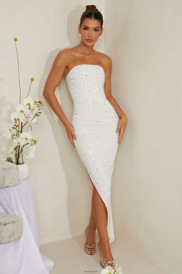 blanc robe midi asymétrique ornée à la main Vivaca Z0R8H219 Oh Polly