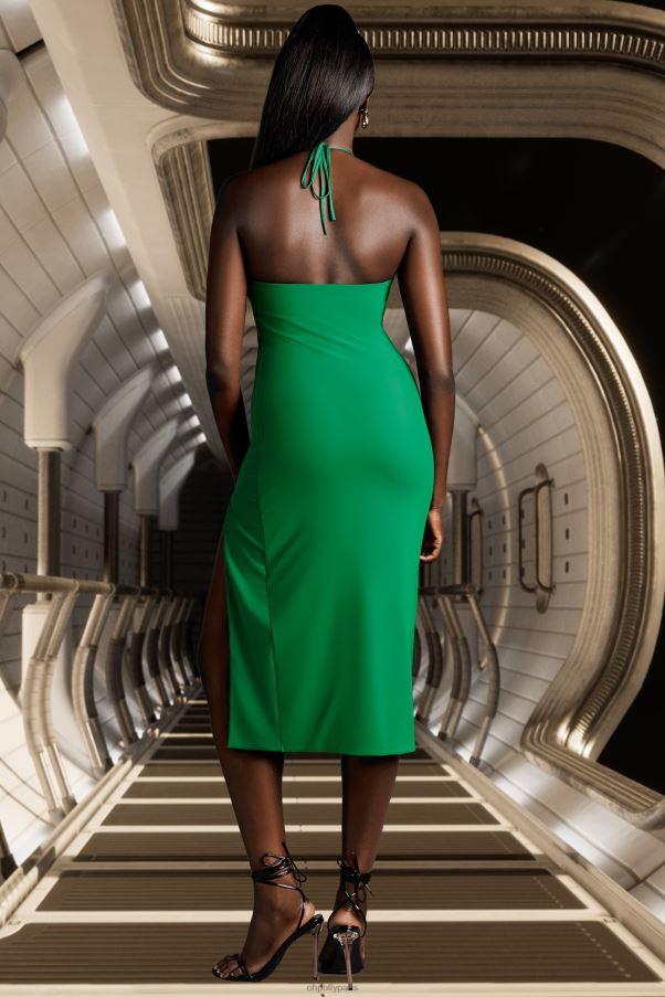 vert New Energy - Robe midi découpée Z0R8H473 Oh Polly